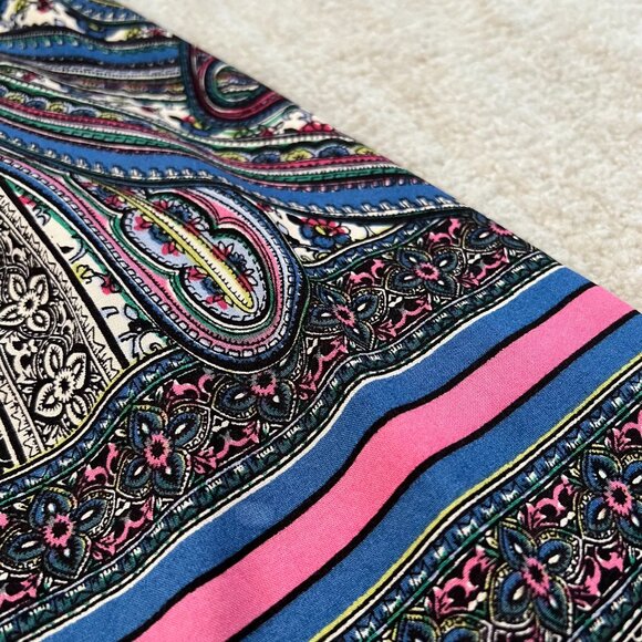 Angie Boho Paisley Print Summer Open Tie Back Mini Dress S - Picture 8 of 9